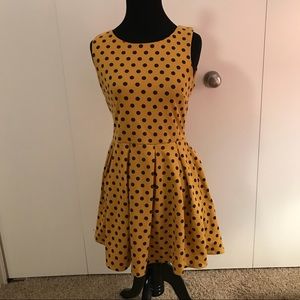 Sleeveless Yellow Polka Dot Dress